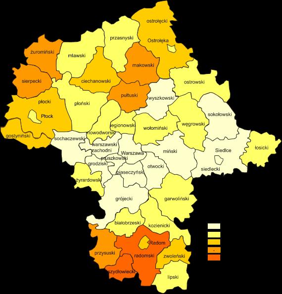 Rysunek 1 Stopa bezrobocia na koniec stycznia 2016 r.