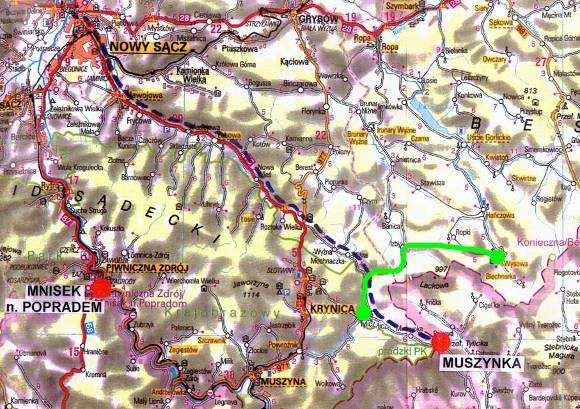 Połą łączenie drogowe Wysowa-Krynica W 2004 podpisana została umowa pomiędzy Województwem Małopolski, Powiatem Gorlickim, Powiatem Nowosądeckim, Gminą Uście Gorlickie i Gminą Krynica-Zdrój na