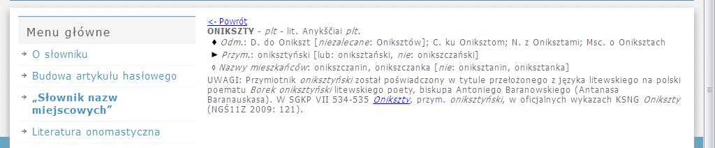 Polsko-litewski słownik nazw miejscowych, pochodnych od nich