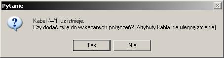 W podobny sposób nie można łączyć kabli przypisanych do różnych typów połączeń.