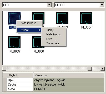 Dialog Wstaw komponent W oknie