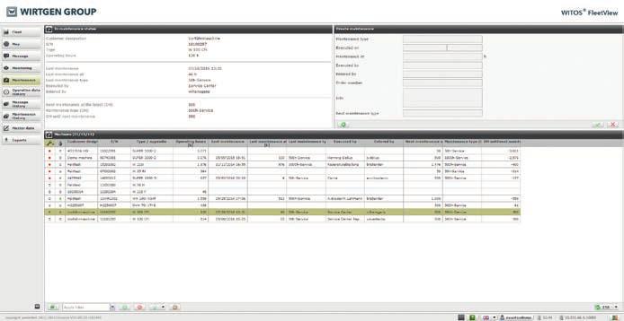 WITOS FLEET VIEW I PRZEGLĄD ZASTOSOWANIA SERWISOWANIE / HISTORIA W