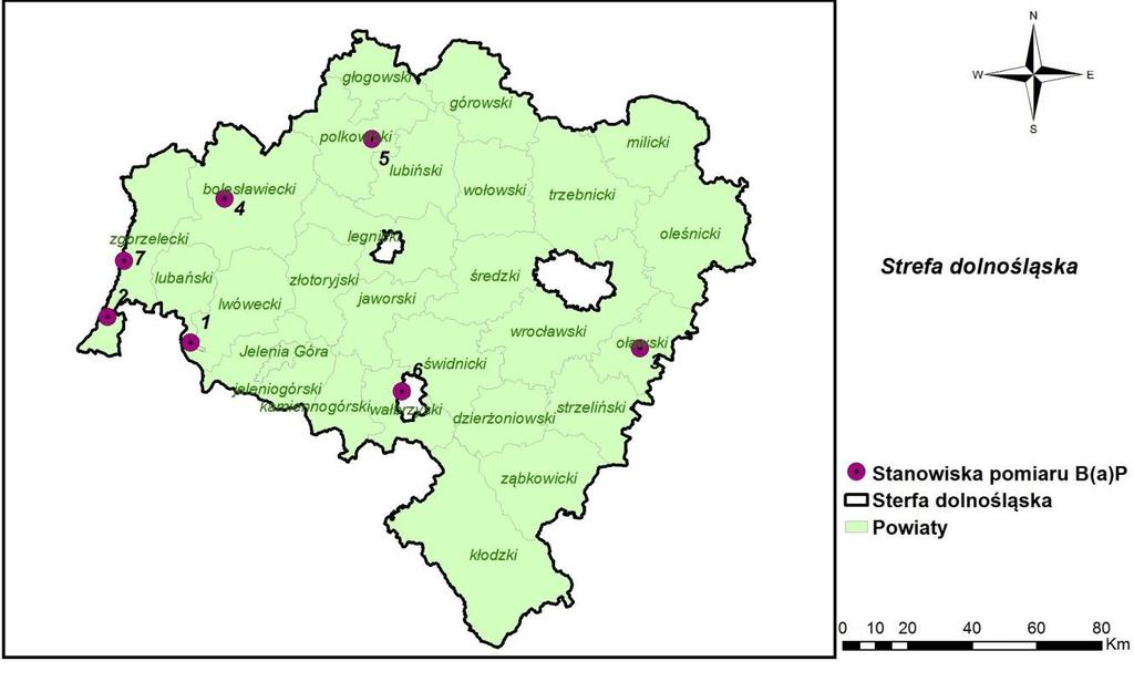 poziomy dopuszczalne pyłu zawieszonego PM10, tlenku węgla oraz poziomy docelowe benzo(a)pirenu i ozonu w Tabela 3 Stanowiska pomiaru benozo(a)pirenu w strefie dolnośląskiej w 2011 r.