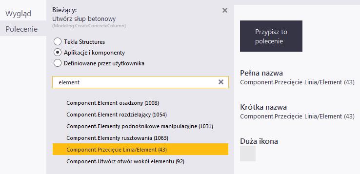 Kliknij Przypisz to polecenie. Polecenie jest teraz przypisane do przycisku. d. Na zakładcewygląd zmień w razie potrzeby nazwę i ikonę polecenia. 5.