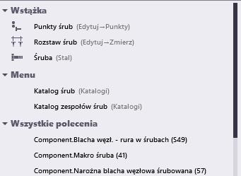 5.3 Stosowanie pola Szybkie uruchamianie do wyszukiwania poleceń, okien dialogowych i pasków narzędzi Pole Szybkie uruchamianie w prawym górnym rogu ekranu umożliwia wyszukiwanie poleceń, okien