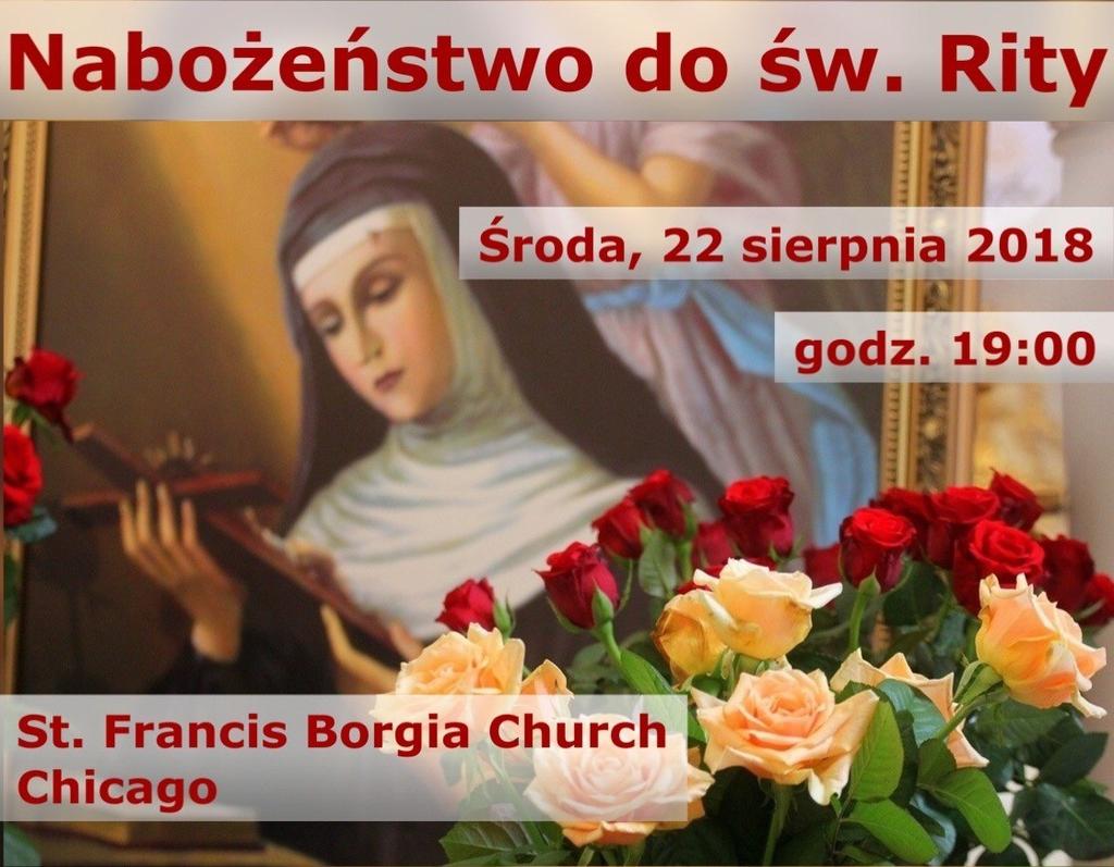 Następnie jest śpiewana Litania do św. Rity oraz jest odmawiana modlitwa wstawiennicza. Na zakończenie ksiądz udziela Boże Błogosławieństwo, po czym dokonuje się uczczenie relikwi przez ucałowanie.