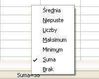 Strona 28 z 58 Kliknijmy teraz prawym klawiszem na napisie Suma=55.