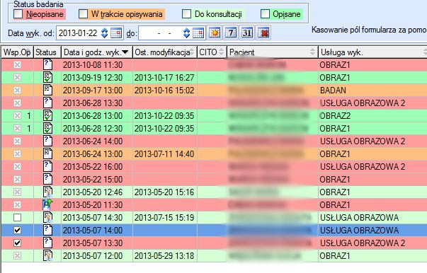 Wspólny opis do kilku badań RIS Dostępność funkcjonalności zależy od posiadanej licencji. W większości przypadków lekarz opisujący opisuje każde z badań niezależnie. Może się jednak zdarzyć, że np.