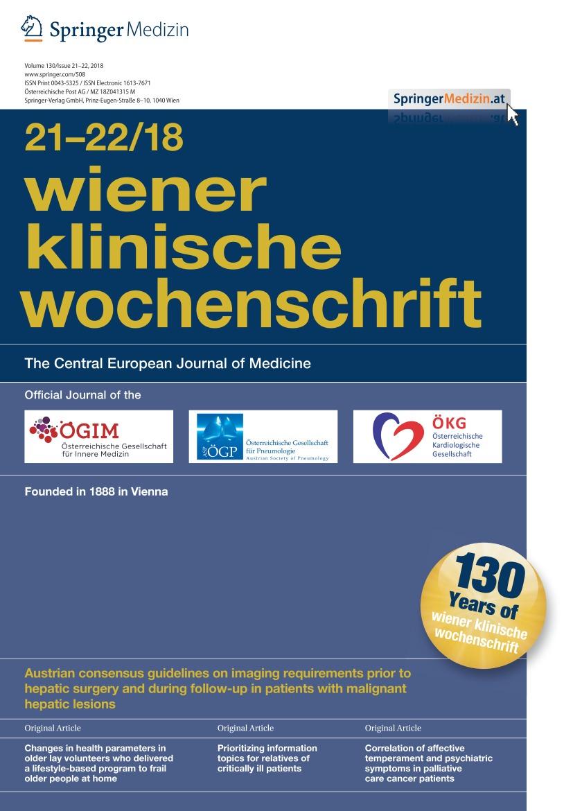 Jarosław Proćków Wiener klinische Wochenschrift The Central European Journal of Medicine ISSN