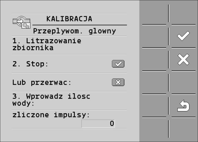 Konfiguracja komputera roboczego Kalibracja przepływomierza 7 Pojawia się następujący ekran: 5. rozpocznij aplikację. Podczas aplikacji na ekranie KALIBRACJA Przepływom.