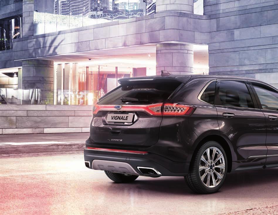 Tylko w Fordzie Edge Vignale Ford Edge z linii Vignale wyróżnia się dzięki wyjątkowym, 20" obręczom kół ze stopów lekkich, unikalnemu wykończeniu kraty wlotu powietrza oraz dwóm