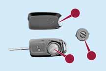 KLUCZYKI KLUCZYK MECHANICZNY Metalowa wkładka kluczyka służy do uruchamiania wyłącznika zapłonu i zamka drzwi kierowcy. KLUCZYK Z PILOTEM 1) Metalowa wkładka 1 rys.