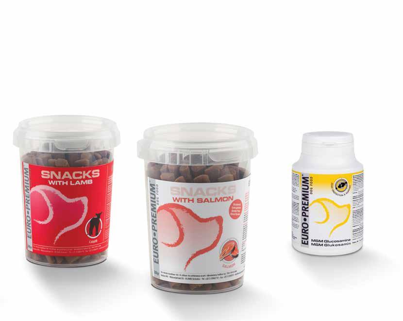 41 L A M B Lamb Snack S A L M O N Salmon Snack MSM- Glucosamine Tabletki Doskonała i smaczna przekąska o smaku jagnięciny dla psów wszystkich ras i w każdym wieku.
