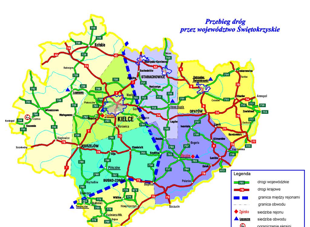 3. Infrastruktura transportowa Na infrastrukturę drogową województwa świętokrzyskiego składały się sieci dróg krajowych, wojewódzkich, powiatowych i gminnych.