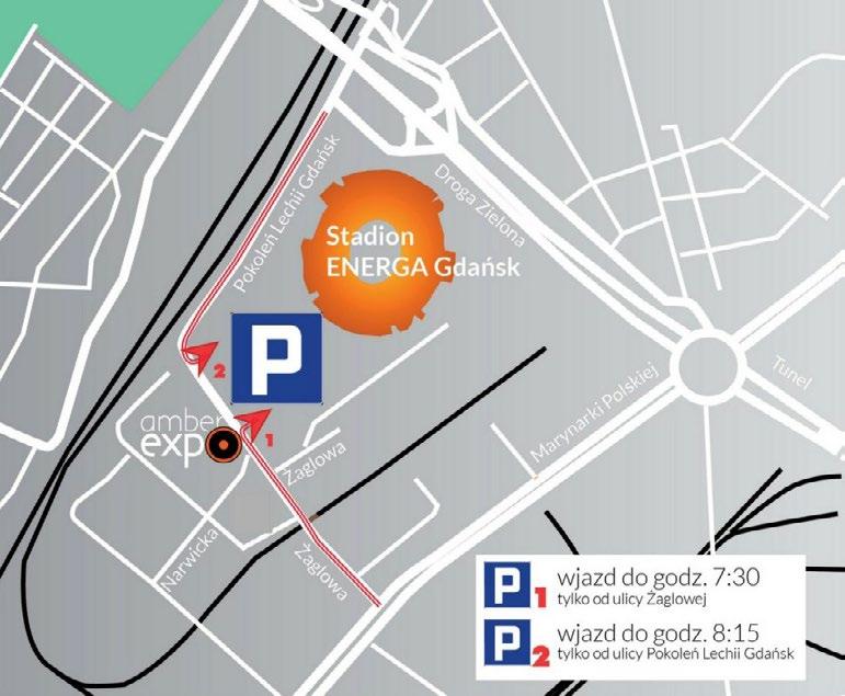 PARKING Sobota, 27 października Najbliższy parking w okolicy startu oraz biura zawodów znajdować się będzie przy ul. Pokoleń Lechii Gdańsk przy Stadionie Energa.