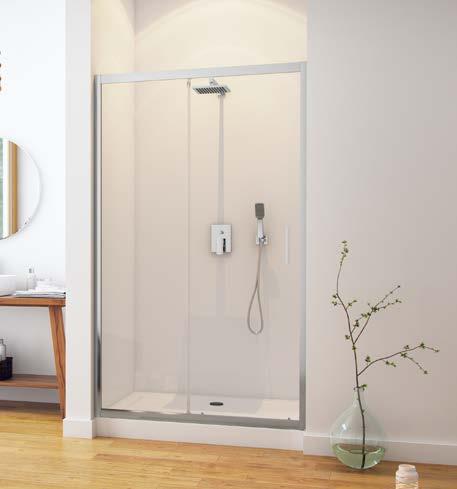 Kwartalnik Promocyjny kabiny prysznicowe 3+2 LATA Seria 201 Drzwi do zabudowy suwane pojedyncze drzwi suwane o grubości 6 mm element stały o grubości 5mm profil połysk