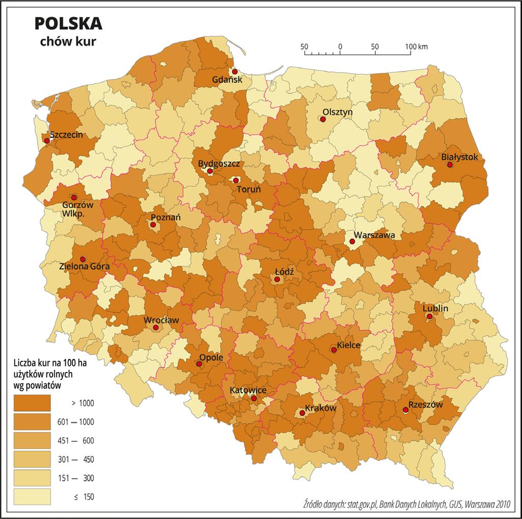 Odsetek pogłowia Mazowieckie 1394,4 29194,8 21,5% Wielkopolskie 1335,6 28387,9 20,9% Łódzkie 1124,1 10933,0 8,1% Kujawsko-pomorskie 862,8 8981,0 6,6% Podlaskie 694,4 7834,7 5,8% Śląskie