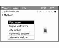 Telefon 67 zakres dostępnych funkcji może się różnić w zależności od modelu telefonu. Menu główne telefonu W celu wyświetlenia menu głównego telefonu nacisnąć q.