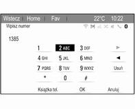 Pojawi się menu Wyszukiwanie w książce telef.. Nawiązanie połączenia telefonicznego Wprowadzanie numeru Nacisnąć q, a następnie wybrać Wpisz numer.