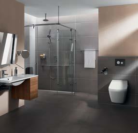 Prosta i funkcjonalna aranżacja Strefa prysznica to dobry przykład przestrzeni, którą można dalej swobodnie aranżować.
