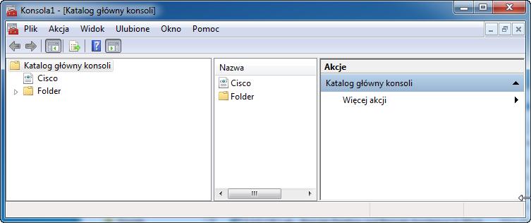 Krok 5 Pojawi się okno"konsola1". Kliknij prawym przyciskiem myszy na ikonę folderu i wybierz polecenie Zmień nazwę. Zmień nazwę folderu "Narzędzia zarządzania".