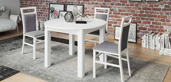 rozsuwany biały matowy extendable table white matt MERIS 101