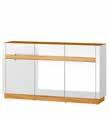 120) 86 x 137x 40 cm 2-door display unit (optional lighting page 120) 86 x 137x 40 cm VISIO 35 półka wisząca 160 x 27 x 23 cm hanging wall shelf 160 x 27 x 23 cm VISIO 41 stolik