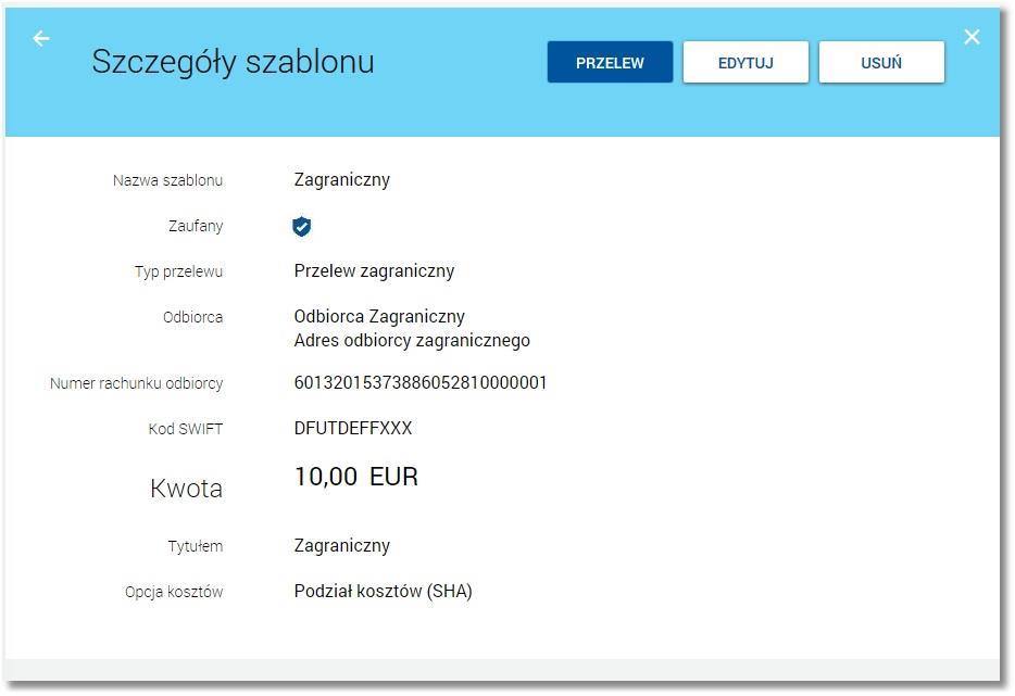 Page55 do- Uwaga: W przypadku, gdy lista szablonów przelewów jest stronicowana filtrowanie list za pomocą lupki tyczy zakresu wyłącznie bieżącej strony listy. 12