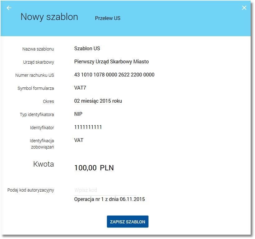 Page65 Użytkownik ma możliwość poprawy danych za pomocą przycisku przycisku przenosi użytkownika do poprzedniego ekranu. dostępnego w nagłówku formularza.