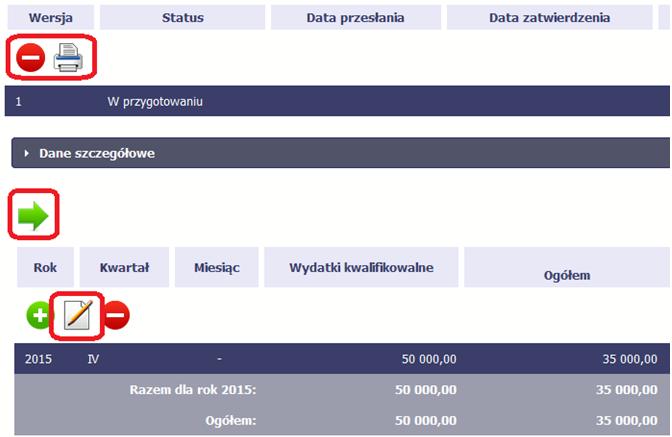 Harmonogram może być: Edytowany za pomocą funkcji Edytuj Usunięty za pomocą funkcji Usuń Wydrukowany za pomocą funkcji