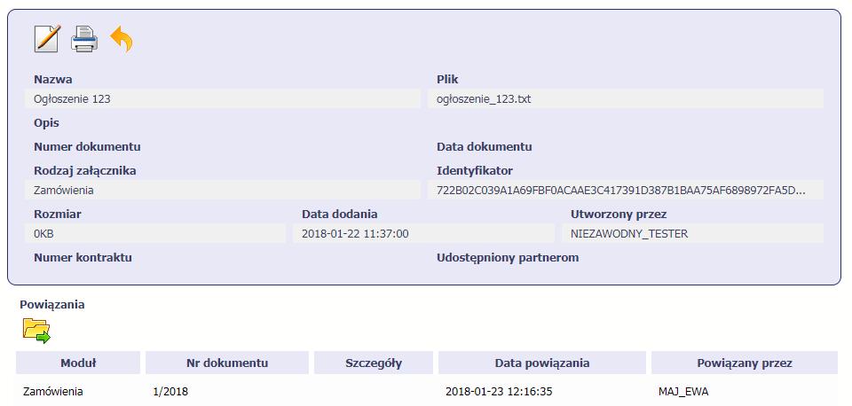 12.7.2. Wydruk szczegółów pliku Poprzez funkcję Drukuj na ekranie.