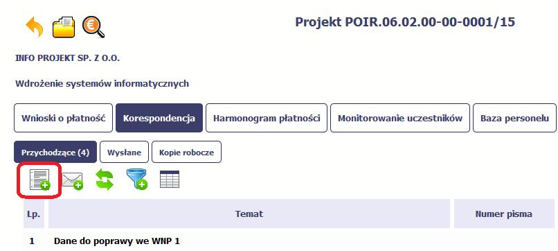 Aby rozpocząć tworzenie pisma do Instytucji Zarządzającej