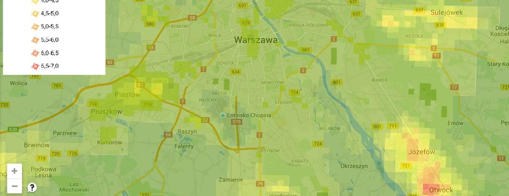 pl (dopuszczalne 1 ng/m 3 ) w Warszawie w 2014 roku wyniosły: 2,53 ng/m 3 przy ul.