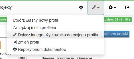 7. Dodawanie dostępu do profilu wspólnikowi, współpracownikowi, firmie konsultingowej W celu umożliwienia wypełniania wniosków i innych dokumentów związanych z realizowanym projektem: wspólnikom,