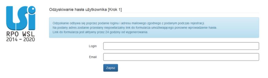 3. Logowanie i odzyskiwanie zapomnianego hasła W celu zalogowania się do systemu należy wprowadzić login oraz hasło w formularzu logowania W przypadku braku możliwości zalogowania się do systemu w