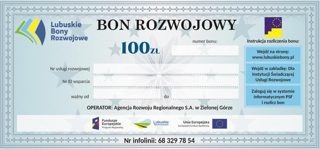 System bonowy 1 BON = 100,00 zł - system dystrybucji