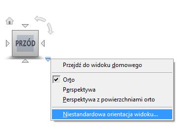 Dostępne są dwa style pokazywania linii/krawędzi niewidocznych w rzucie i cieniowanie: Są wyświetlane linie ukryte (niewidoczne) Bez linii ukrytych Model cieniowany dodatkowy przełącznik dla obu