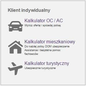 OC w życiu prywatnym Klient świadomy (właściciel mieszkania/ domu) - zainteresowany szerokim zakresem ubezpieczenia Wybranie odpowiedniego segmentu (zaznaczony Segment jest w kolorze fioletowym)