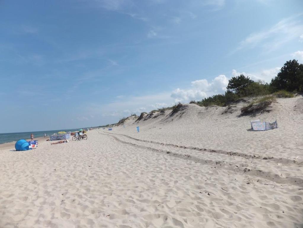 Rys. 8.7. Szerokość plaży na E od Nurtu Jamneńskiego, która będzie wpływać na jego zapiaszczenie przy wiatrach z sektora wschodniego i północno- wschodniego (fot. Zawadzka 01.08.20