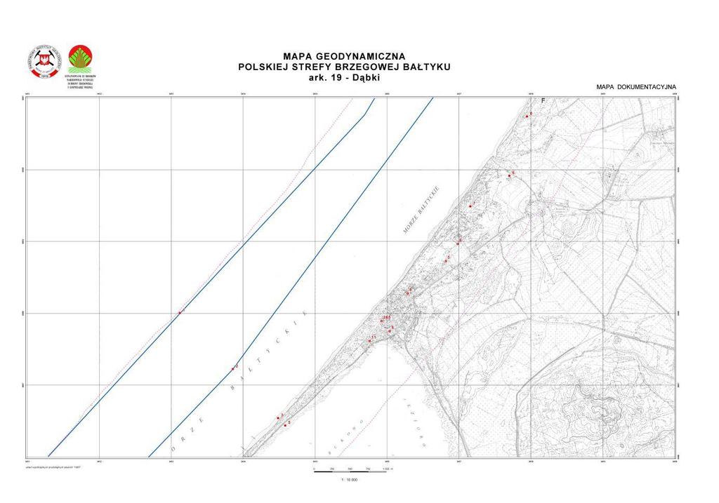 na wysokości miejscowości Mielno-Unieście (km 295,0 300,5) materiału zakumulowane na brzegu i w przybrzeżu należy łączyć z akumulacją w następstwie przejściowej stabilizacji morza po transgresji