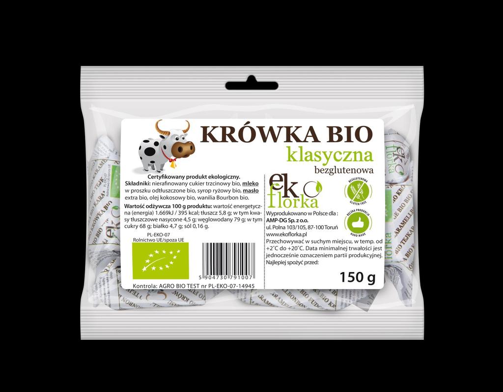 KRÓWKA BIO KLASYCZNA SKŁADNIKI: NIERAFINOWANY CUKIER TRZCINOWY*, MLEKO W PROSZKU ODTŁUSZCZONE*, SYROP RYŻOWY*, MASŁO EXTRA*, OLEJ KOKOSOWY*, WANILIA BOURBON*.