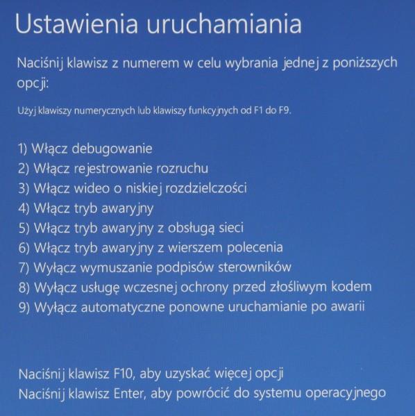 możliwością wyboru opcji uruchamiania systemu.