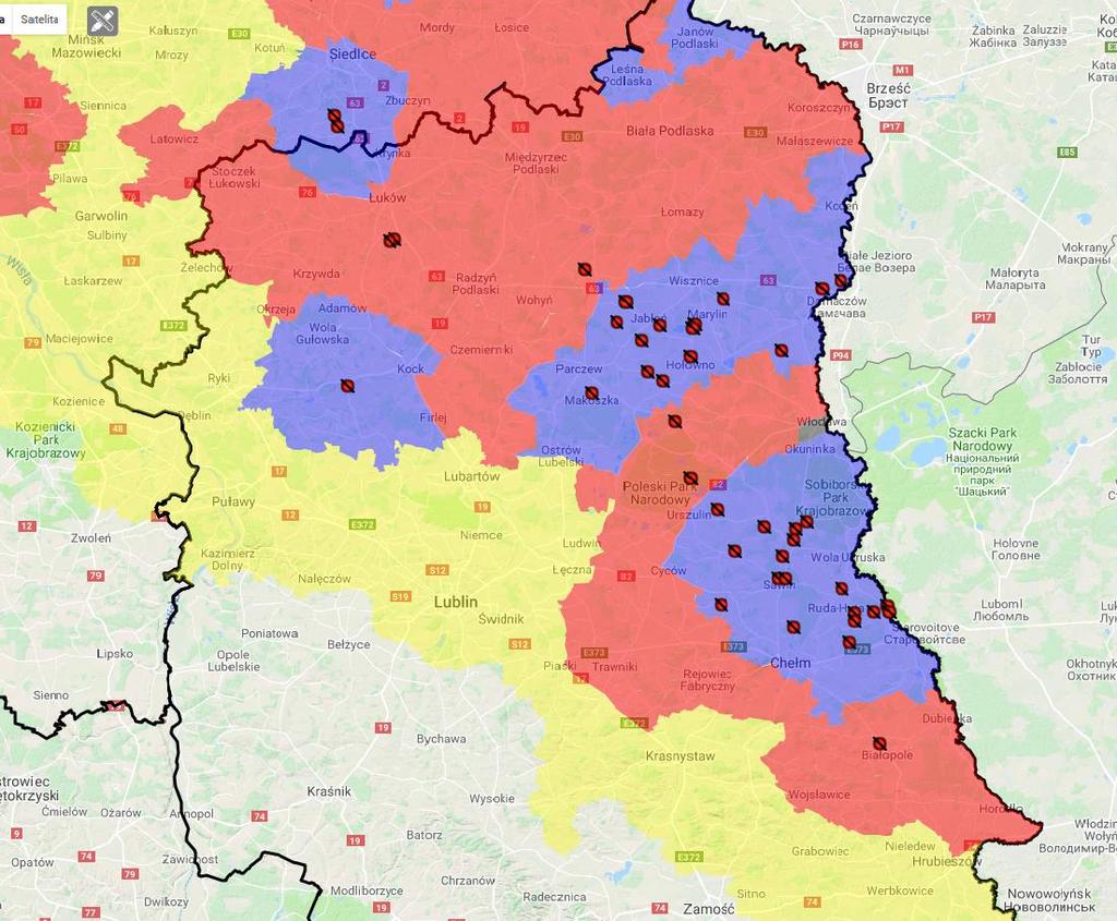 Current situation in pigs Lubelskie Region 40 outbreaks Chełmski district 18 outbreaks Parczewski district 13 outbreaks Radzyński district 2