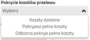 Użytkownik wypełnia formatkę przelewu w sposób identyczny jak formatkę przelewu SEPA, z tym, że w przelewie