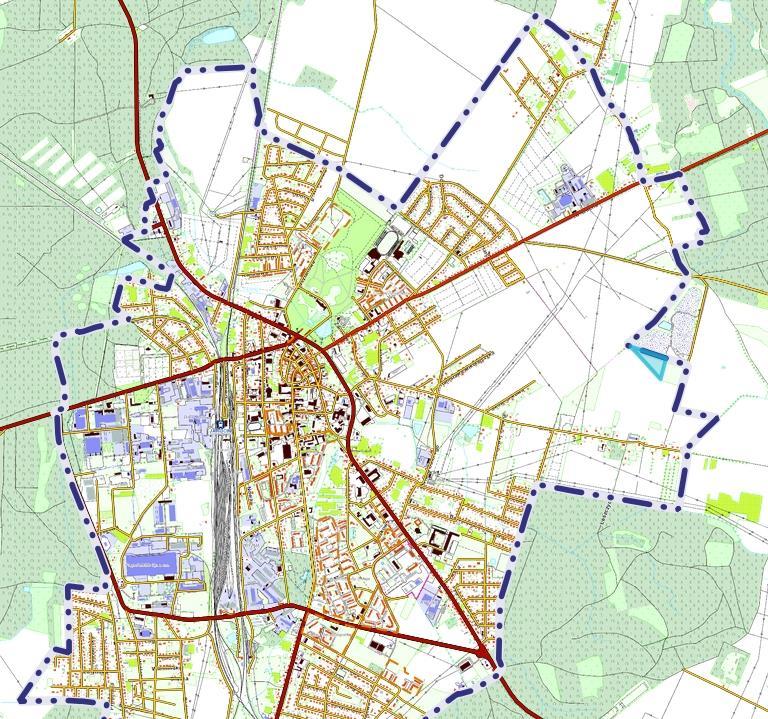 LOKALIZACJA INWESTYCJI RYSUNEK NR 6 Lokalizacja planowanej inwestycji na tle mapy Jarocina.