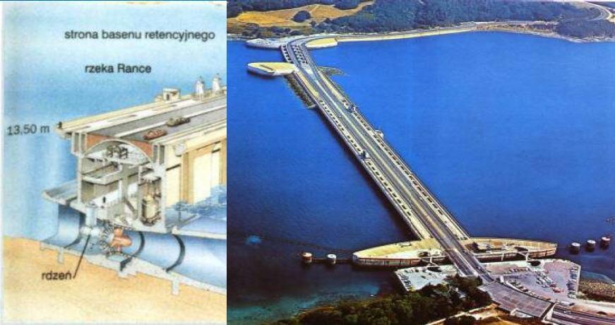 Energia mórz i oceanów, c.d. Energia pływów, c.d. Pierwsza, i wciąż największa elektrownia pływowa powstała w 1967 r.