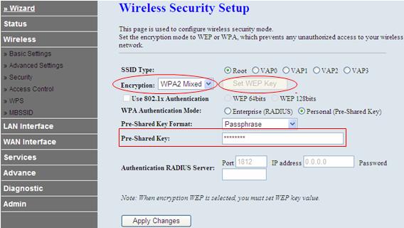 W menu głównym kliknij kolejno Wireless (Sieć bezprzewodowa) > Security (Zabezpieczenia). Hasło i siłę zabezpieczeń sieci bezprzewodowej można zmienić.