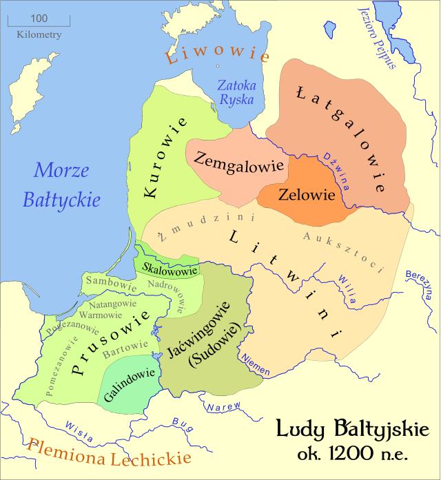 To z kolei podział ludów bałtyjskich z 1200 roku