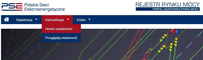 7 KOMUNIKACJA Zakładka Komunikacja pozwala zalogowanemu użytkownikowi PURM na komunikację z OSP poprzez wysyłanie i odbieranie wiadomości. 7.