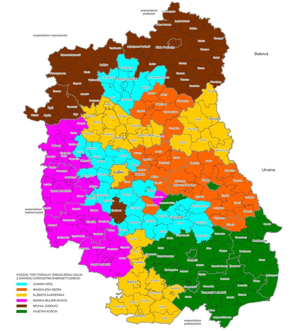 Struktura zarządzania Projektem Doradztwa Energetycznego w woj.